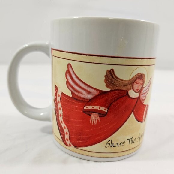 SHARE THE SPIRIT Angel 10 Oz Ceramic Mugs Cups – Set of 2 - Picture 16 of 16